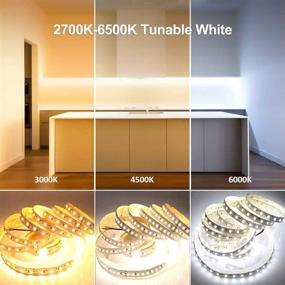 img 4 attached to 🌟 Enhance Your Space with Dimmable Dual White LED Strip Lights - Bluetooth APP Control for Home, Kitchen, Bedroom, Under Cabinet - 16.4ft/5M 5025 300 LEDs Warm White/Daylight 2700K-6000K Flexible LED Light Strip Kit