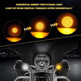 img 3 attached to 🔦 QUASCO Sequential LED Turn Signal Lights, 1157 Front + 1157 Rear Blinkers with Smoked Lens for Harley Softail Sportster Street Glide Special Road King - 2 Inch Bullet Housing Compatible