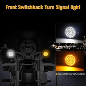 img 2 attached to 🔦 QUASCO Sequential LED Turn Signal Lights, 1157 Front + 1157 Rear Blinkers with Smoked Lens for Harley Softail Sportster Street Glide Special Road King - 2 Inch Bullet Housing Compatible