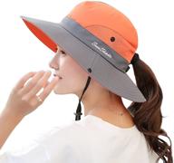 👒 tutuko women's wide brim sun hats - foldable uv protection, beach bucket hats with ponytail and mesh - ideal for fishing логотип