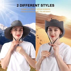 img 3 attached to 👒 Tutuko Women's Wide Brim Sun Hats - Foldable UV Protection, Beach Bucket Hats with Ponytail and Mesh - Ideal for Fishing