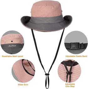 img 1 attached to 👒 Tutuko Women's Wide Brim Sun Hats - Foldable UV Protection, Beach Bucket Hats with Ponytail and Mesh - Ideal for Fishing