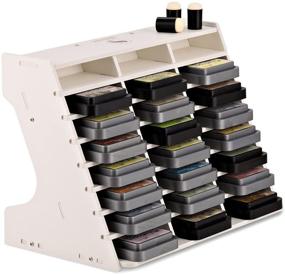 img 1 attached to Sheenz Ink Pad Storage Holder and Stamp Pad Storage with 24 Slots - Ideal for Distress Oxide and Stampin Up and other Brands - Can be Positioned Horizontally or Vertically with Detachable Divider - Includes 3 Sponge Finger Daubers