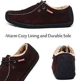 img 2 attached to Warm and Stylish Winter Slippers Loafers: Outdoor Moccasins Men's Shoes for Loafers & Slip-Ons