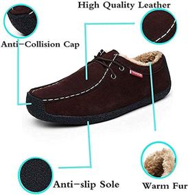 img 3 attached to Warm and Stylish Winter Slippers Loafers: Outdoor Moccasins Men's Shoes for Loafers & Slip-Ons