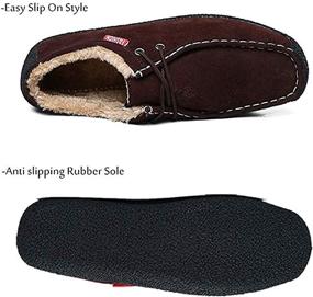 img 1 attached to Warm and Stylish Winter Slippers Loafers: Outdoor Moccasins Men's Shoes for Loafers & Slip-Ons