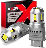 🔆 kxjx 3157 led reverse light bulb: super bright white replacement lamp for backup tail brake signal parking lights (3057, 3056, 3156, 3457, 4057, 4157, 4114) logo