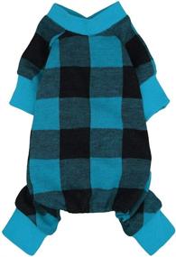 img 2 attached to Fitwarm Cotton Buffalo Plaid Pet Pajamas - Dog Clothes, Puppy Apparel, Cat Onesies, Jammies, Doggie Jumpsuits