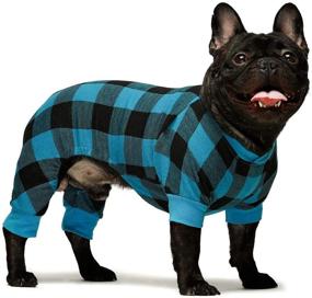 img 3 attached to Fitwarm Cotton Buffalo Plaid Pet Pajamas - Dog Clothes, Puppy Apparel, Cat Onesies, Jammies, Doggie Jumpsuits