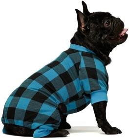img 4 attached to Fitwarm Cotton Buffalo Plaid Pet Pajamas - Dog Clothes, Puppy Apparel, Cat Onesies, Jammies, Doggie Jumpsuits