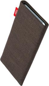 img 3 attached to 📱 Custom-Tailored Brown Sleeve for Apple iPhone X/Xs by fitBAG Jive - Made in Germany, Fine Suit Fabric Pouch case Cover with Microfiber Lining for Display Cleaning