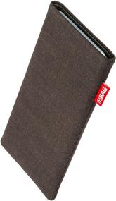 img 4 attached to 📱 Custom-Tailored Brown Sleeve for Apple iPhone X/Xs by fitBAG Jive - Made in Germany, Fine Suit Fabric Pouch case Cover with Microfiber Lining for Display Cleaning