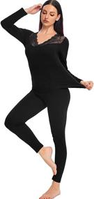 img 1 attached to 🔥 Warm & Cozy: JOYSHAPER Womens Cotton Thermal Underwear Tops with Fleece Lining - Ideal for Winter Layering