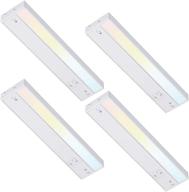 🔦 torchstar led under cabinet lights - hardwired/plug-in, dimmable, 12 inch, 8w, linkable, 3 color options - 3000k/4000k/5000k, etl & energy star certified, white finish, pack of 4 logo