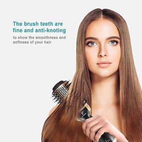 img 1 attached to 🔥 Richlam Hot Air Brush: One-Step Hair Dryer & Volumizer for Straightening, Curling - Professional Brush Dryer for Women & Men with Salon Negative Ionic Technology