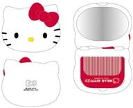 🐱 adorable hello kitty die cut compact mirror with stylish red bow logo