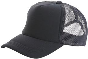 img 4 attached to 🧢 TOPTIE Kids Adjustable Snapback Trucker Cap - 2 Tone Mesh Curved Bill