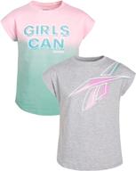 reebok girls' t-shirt 2-pack: stylish short sleeve fashion tee multipack for kids clothing logo