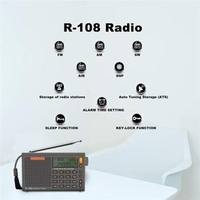 img 3 attached to 📻 RADIWOW SIHUADON R108: Full Band Portable Radio with 500 Memories, Sleep Timer, and Alarm Clock - A Grey Gift for the Family