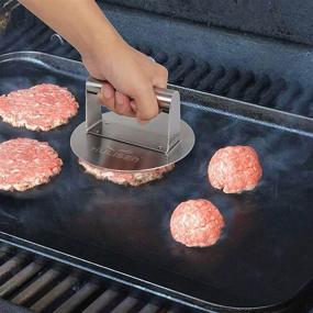 img 2 attached to 🍔 Stainless Steel Burger Press, 6.2 inch Round Smasher Grill Press for Flat Top Griddle Cooking - HULISEN Professional Griddle Accessories Kit