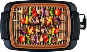 img 4 attached to 🔥 Review: BELLA Indoor Smokeless Grill - Copper Titanium Coated Nonstick Cooking Surface