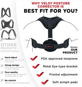 img 2 attached to 🤓 Adjustable Posture Corrector for Women and Men - Comfortable Posture Brace Back Straightener, Efficient Posture Trainer, Enhance Posture Support, Alleviate Neck, Shoulder, and Back Discomfort - Black