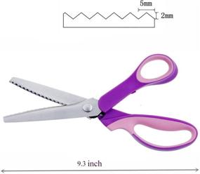 img 1 attached to 🔪 JISTL Professional Stainless Steel Dressmaking Sewing Craft Scissors, 9.3 inches Handled Pinking Shears in Purple: Premium Quality Cutting Tool for Precise Sewing and Craft Work