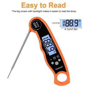 img 1 attached to Comluck CA001: Waterproof Digital Instant Read Meat Thermometer with Backlight for Oven Cooking, BBQ, Grill, and more