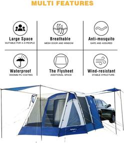 img 2 attached to 🏕️ KingCamp Melfi Plus SUV Car Tent | 3 Season, 4-6 Person | Multifunctional for Camping, Traveling, and Family Outdoor Activities