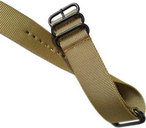 img 1 attached to 🔴 Premium Panatime Ballistic Nylon Watch Band with 5 PVD Black Rings - 12"/308mm Diameter