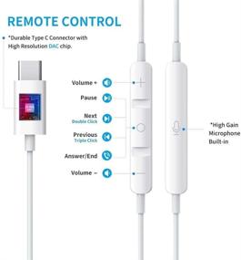 img 2 attached to Наушники USB Type C DOTSOG: внутриканальные магнитные наушники с микрофоном - стерео-наушники с подавлением шума баса для Google Pixel, Huawei, Essential Phone и других устройств!