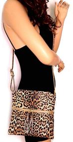 img 3 attached to Vegan Leather Leopard Print Crossbody Bag with Tassel Accent and Multiple Pockets, Ideal for Small to Medium-Sized Essentials