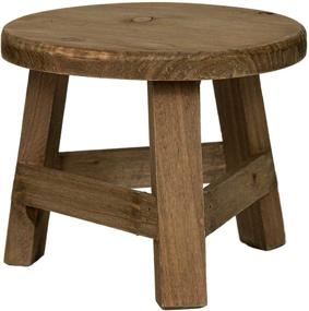 img 3 attached to 🪑 Rustix Small Wooden Stool | Rustic Mini Decorative Stool | Ideal Accent Stool for Small Trinkets, Plants, and Decor - 7&#34; W x 5.75&#34; H