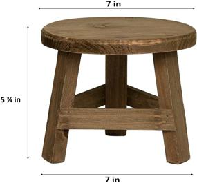 img 2 attached to 🪑 Rustix Small Wooden Stool | Rustic Mini Decorative Stool | Ideal Accent Stool for Small Trinkets, Plants, and Decor - 7&#34; W x 5.75&#34; H