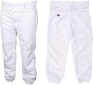 👖 rawlings youth boys deluxe baseball pants with button closure, elastic cuffs, belt loops, white, x-small size logo