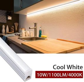 img 3 attached to 🔆 (8-Pack) Kihung 2FT LED Shop Light 10W 1100LM 4000K Cool White - Under Cabinet and Ceiling Lighting, Room LED Light Bar - Plug and Play with On/Off Switch