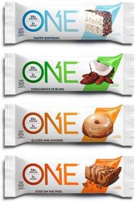 img 4 attached to 🍫 ONE Protein Bars Best Sellers Variety Pack | Gluten-Free | High Protein 20g, Low Sugar 1g | Birthday Cake, Almond Bliss, Maple Glazed Doughnut & Peanut Butter Pie | 2.12 oz (12 Pack)