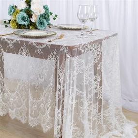 img 3 attached to Enhance Your Dining Experience with ShinyBeauty Lace Tablecloth Rectangle White 005