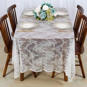 img 2 attached to Enhance Your Dining Experience with ShinyBeauty Lace Tablecloth Rectangle White 005