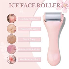 img 3 attached to 🌬️ Ice Roller for Face and Eye 2 Pcs - Reduce Puffiness, Migraine, and Eye Bags - Pink Stainless Steel Facial Roller for Skin Care