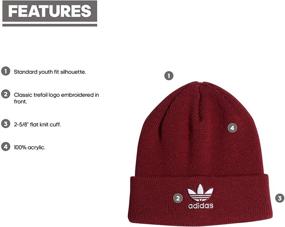 img 3 attached to 🧢 Stylish Adidas Originals Girls Trefoil Beanie - Boys' Accessories and Hats & Caps