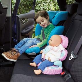 img 1 attached to 👶 Baby Huggles Doll Car Booster Seat - Take Your Beloved Companion on an Adventure! Pink/Purple, Size 13.78