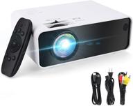 📽️ high definition mini projector: 1080p portable projector for home theater, 150" screen, 5000l brightness, hdmi, vga, usb, av, sd, laptop, ios/android logo