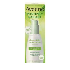 img 1 attached to 🌞 Aveeno Positively Radiant Sheer Daily Moisturizing Lotion for Dry Skin with Total Soy Complex, SPF 30 Sunscreen, Non-Comedogenic, Oil-Free - 2.5 fl. oz