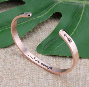 img 2 attached to 💪 Empowering Rose Gold Cuff Bracelets for Girls: Stainless Steel Jewelry Gift for Women and Friends