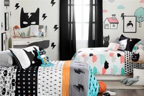 img 1 attached to 🛏️ Dreamit Superheroes Reversible Twin Comforter & Pillowcase Set - Black & White - 2 Piece Set - Ideal for Twin Beds - Designed for Boys - High-quality Queen Pillowcase by South Shore