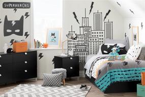 img 2 attached to 🛏️ Dreamit Superheroes Reversible Twin Comforter & Pillowcase Set - Black & White - 2 Piece Set - Ideal for Twin Beds - Designed for Boys - High-quality Queen Pillowcase by South Shore