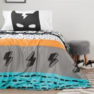 🛏️ dreamit superheroes reversible twin comforter & pillowcase set - black & white - 2 piece set - ideal for twin beds - designed for boys - high-quality queen pillowcase by south shore logo