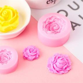 img 2 attached to 🌸 Versatile 4-Piece 3D Flower Silicone Soap, Fondant, and Candle Mold Set - Perfect for Cake Decoration, Chocolate, Handmade Soap, and Candy Making