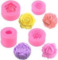 🌸 versatile 4-piece 3d flower silicone soap, fondant, and candle mold set - perfect for cake decoration, chocolate, handmade soap, and candy making logo